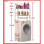 Stainless Steel 2 - 3 Tiers Washer and Toilet Organizer Shelves Standing Rack