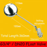 [HO112] G3/4" DN20 Stainless Steel FLOAT VALVE with Stainless Steel ball