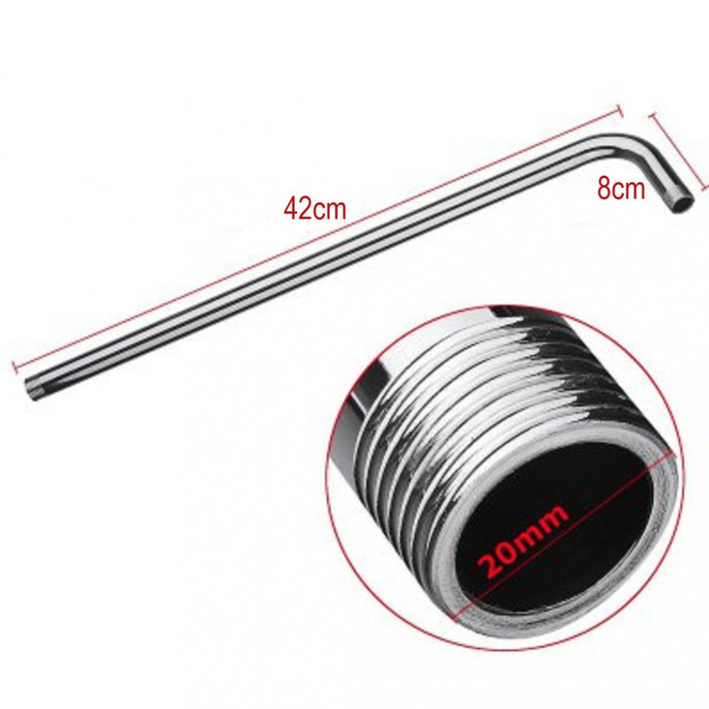 [HB414] 50cm Bathroom Wall Shower Arm Extension Stainless Steel Water Bend Pipe