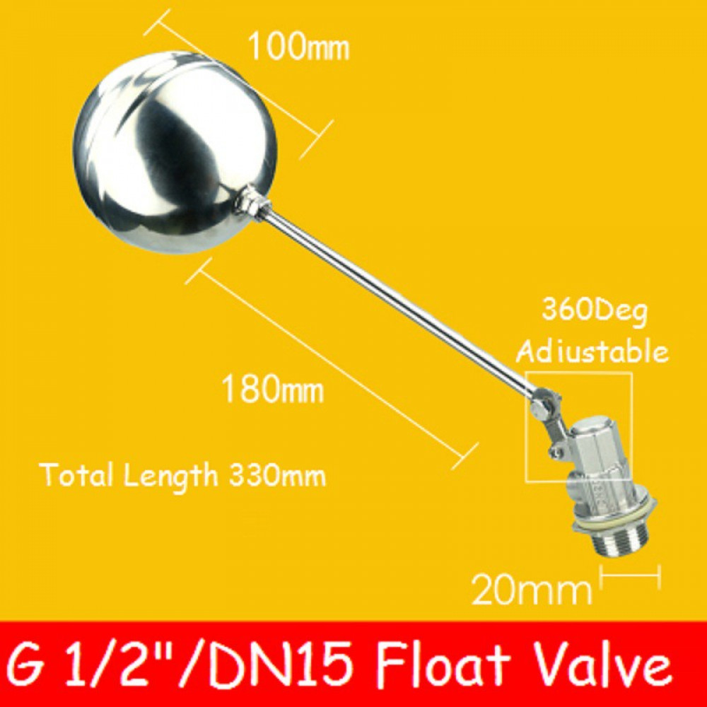 [HO111] G1/2" DN15 Stainless Steel FLOAT VALVE with Stainless Steel ball