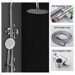  [HB295] Deluxe SUS304 Bath Rain Shower Exposed Shower Set For Water Heater/Round