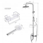  [HB295] Deluxe SUS304 Bath Rain Shower Exposed Shower Set For Water Heater/Round