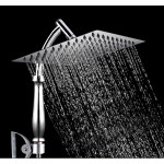 Handheld Bathroom 6” Square Shower Head Set Rainfall Pressurized Water Saving