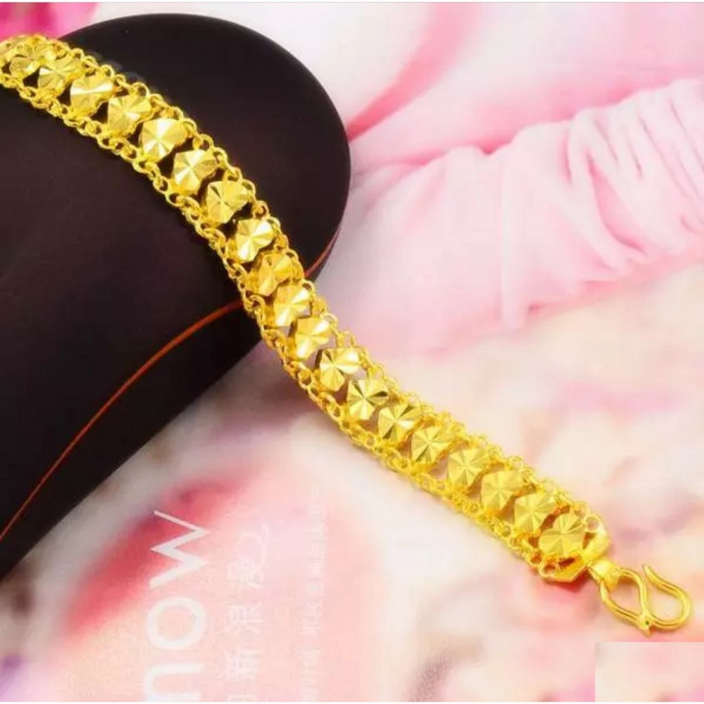 PT211 Luxury 24K Alluvial Gold Bracelet Korea Style Jewelry Rantai Tangan