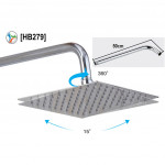 [HB2789] 8" Square Shower Head Stainless Steel Bathroom Ultra Thin Rain Shower