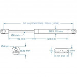 [HK881] Cabinet Door Soft Gas Strut Lift Pneumatic Support Rod Spring Hinge 100N 120N 150N