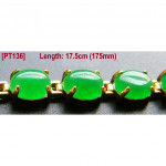 [PT136] Luxury Green Emerald Jade Gold Plating Korea Style Jewelry Bracelet