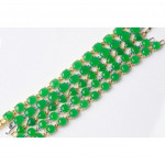 [PT122] Luxury Green Emerald Jade Silver Plating Korea Style Jewelry Bracelet