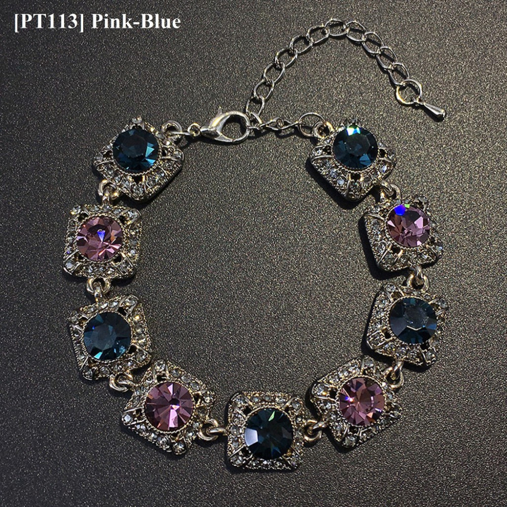 Korea Silver Plated Alloy Chain Bracelet for Women Ladies Crystal Jewelry Korea Silver Plated Alloy Chain Bracelet for Women Ladies Crystal Jewelry