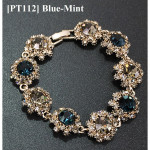 Korea Silver Plated Alloy Chain Bracelet for Women Ladies Crystal Jewelry