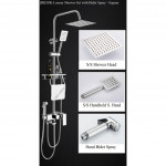  [HB286] Classic Rain Shower Set with Bidet Spray For Water Heater / Square