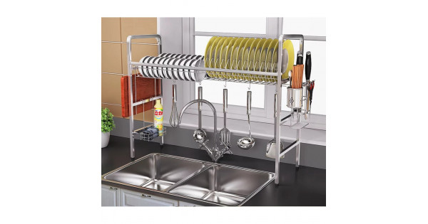  HK151  304 Stainless Steel 1 Tier Bowl Dish Rack Rak 