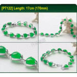 [PT121] Luxury Green Emerald Jade Gold Plating Korea Style Jewelry Bracelet