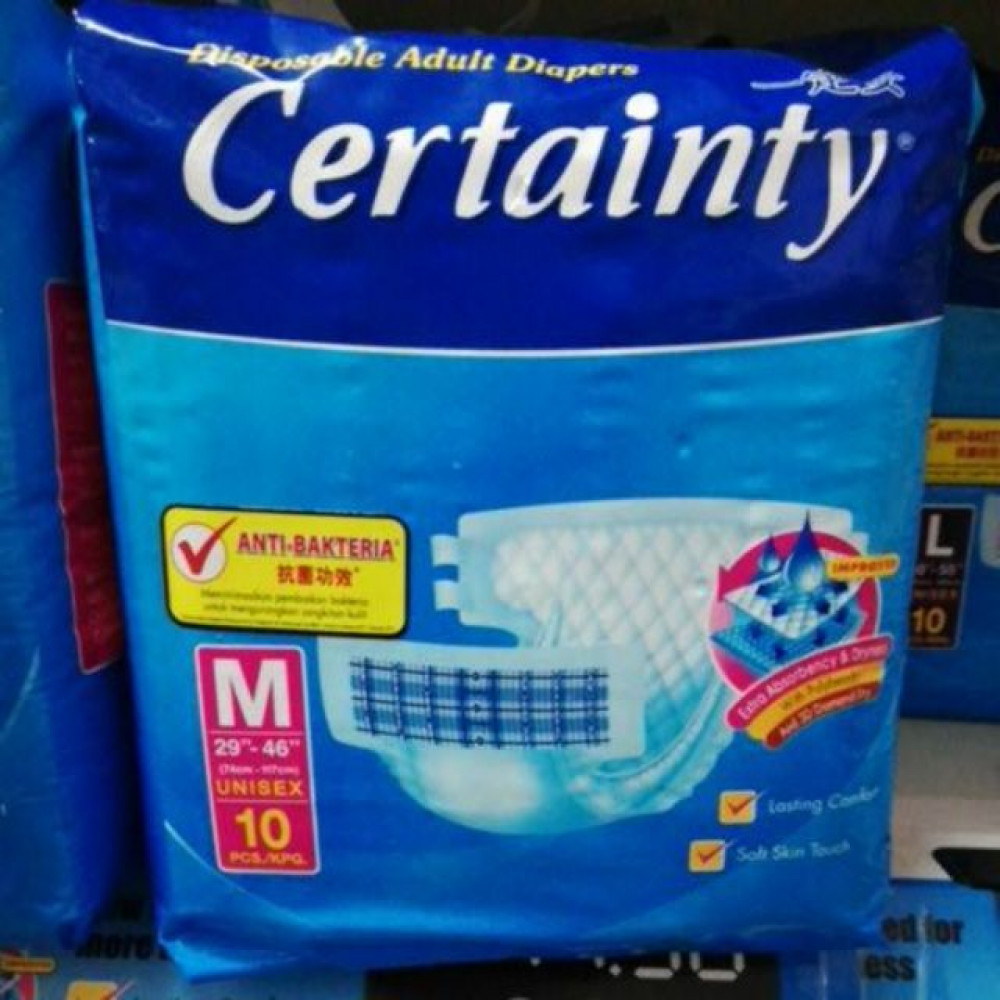 CERTAINTY ADULT DIAPERS M10 (ORDER MAX 8 PACKS ! ) CERTAINTY ADULT DIAPERS M10 (ORDER MAX 8 PACKS ! )