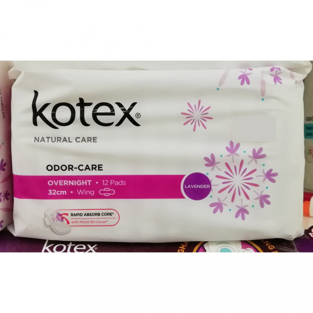 KOTEX OVERNIGHT ODOR CARE LAVENDER 32CM WING 6s / 12s KOTEX OVERNIGHT ODOR CARE LAVENDER 32CM WING 6s / 12s