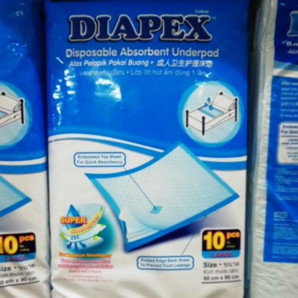 DIAPEX DISPOSABLE ABSORBENT UNDERPAD 10s DIAPEX DISPOSABLE ABSORBENT UNDERPAD 10s