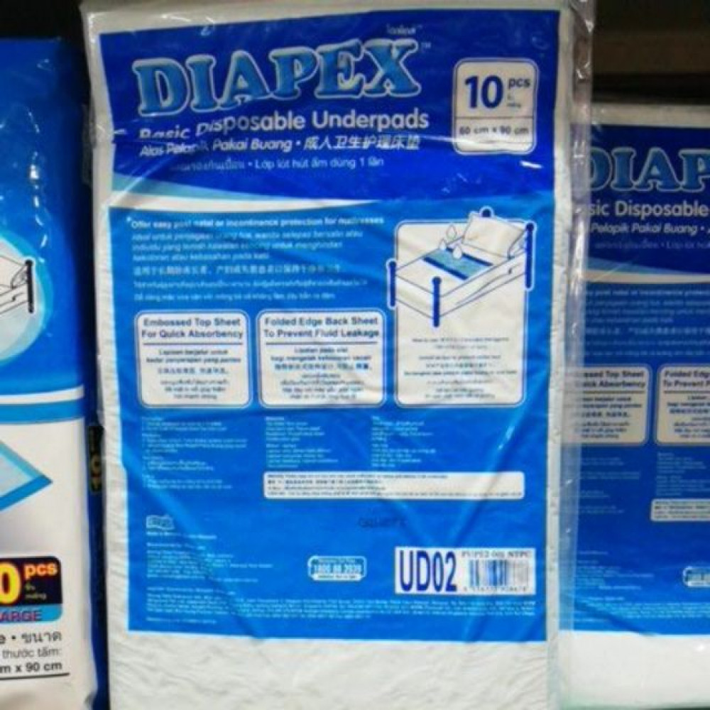 DIAPEX BASIC DISPOSABLE UNDERPADS 10s DIAPEX BASIC DISPOSABLE UNDERPADS 10s