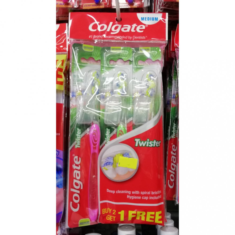 COLGATE TWISTER MEDIUM ( BUY 2 GET 1 @ 1PCS) COLGATE TWISTER MEDIUM ( BUY 2 GET 1 @ 1PCS)