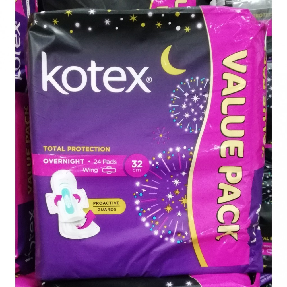 KOTEX TOTAL PROTECTION OVERNIGHT 32CM 24s (VALUE PACK) KOTEX TOTAL PROTECTION OVERNIGHT 32CM 24s (VALUE PACK)