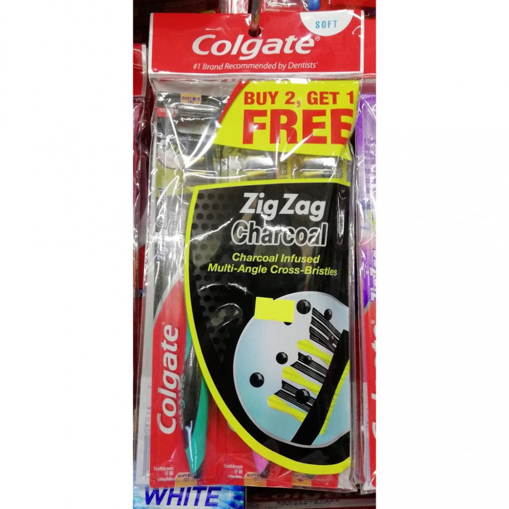 COLGATE ZIG ZAG CHARCOAL ( BUY 2 GET 1 @ 1PCS) COLGATE ZIG ZAG CHARCOAL ( BUY 2 GET 1 @ 1PCS)