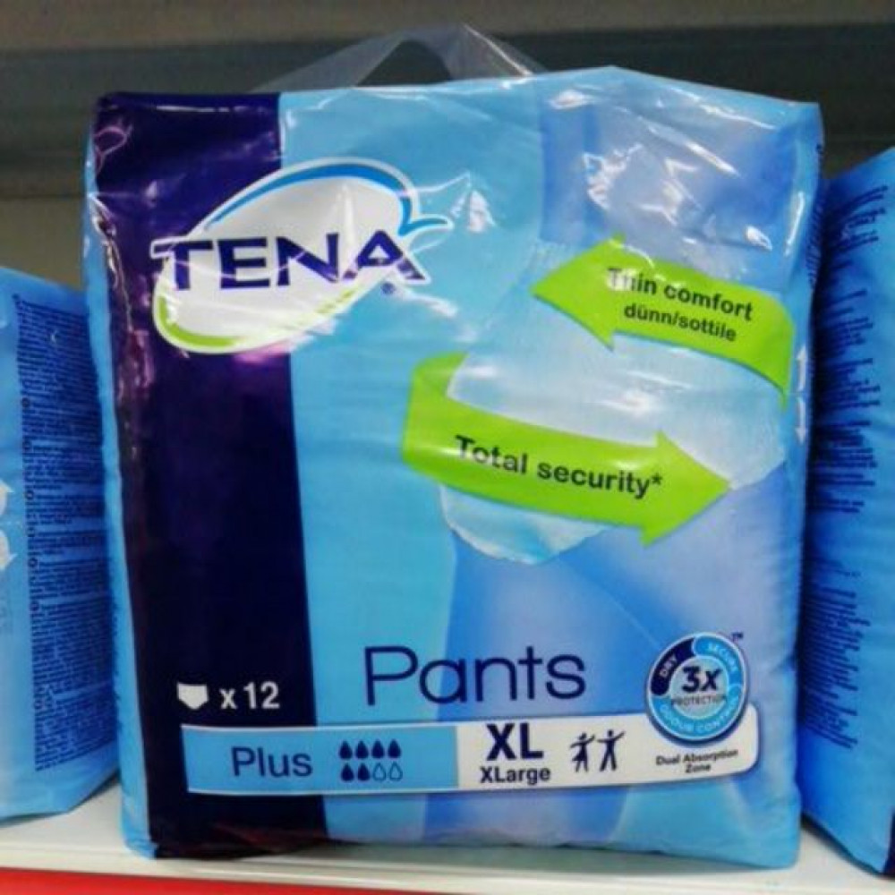 TENA PANTS PLUS ADULT DIAPER XL 12 TENA PANTS PLUS ADULT DIAPER XL 12