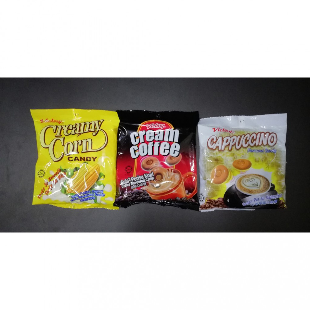 VICTORY CANDY 150g (CREAM COFFEE/CREAM CORN CANDY/CAPUCCINO) VICTORY CANDY 150g (CREAM COFFEE/CREAM CORN CANDY/CAPUCCINO)