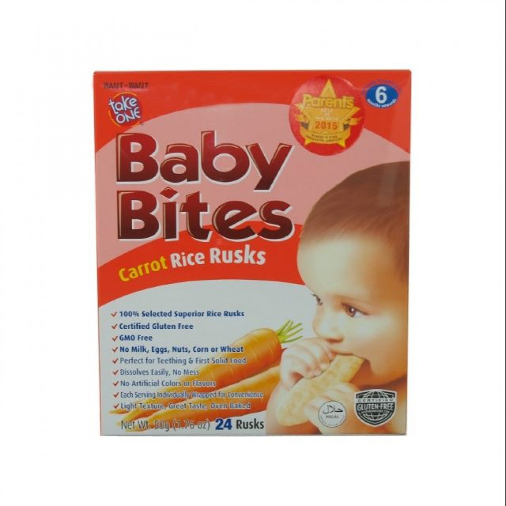 Take one Baby Bites Carrot Rice Rusks 50g Take one Baby Bites Carrot Rice Rusks 50g