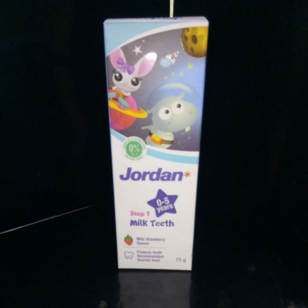JORDAN MILK TEETH 0-5 YEARS MILD STRAWBERRY 75G JORDAN MILK TEETH 0-5 YEARS MILD STRAWBERRY 75G