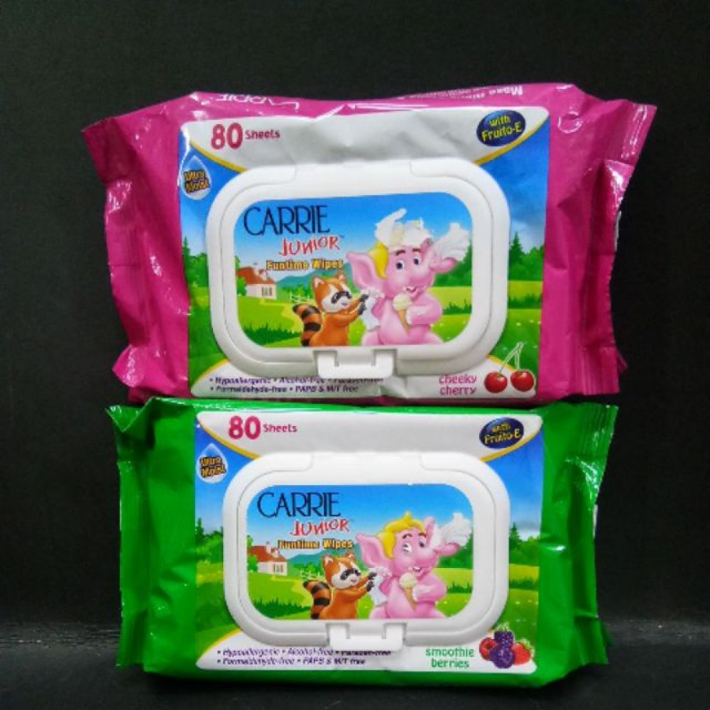 CARRIE JUNIOR FUNTIME WIPES 80 SHEETS CARRIE JUNIOR FUNTIME WIPES 80 SHEETS