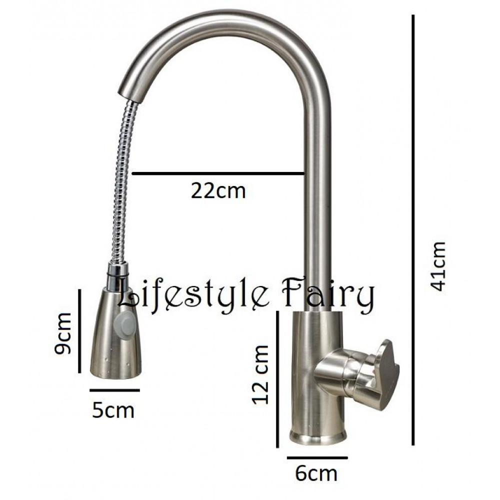 304 Stainless Steel Premier Swan Neck Pullout Kitchen Spray Tap