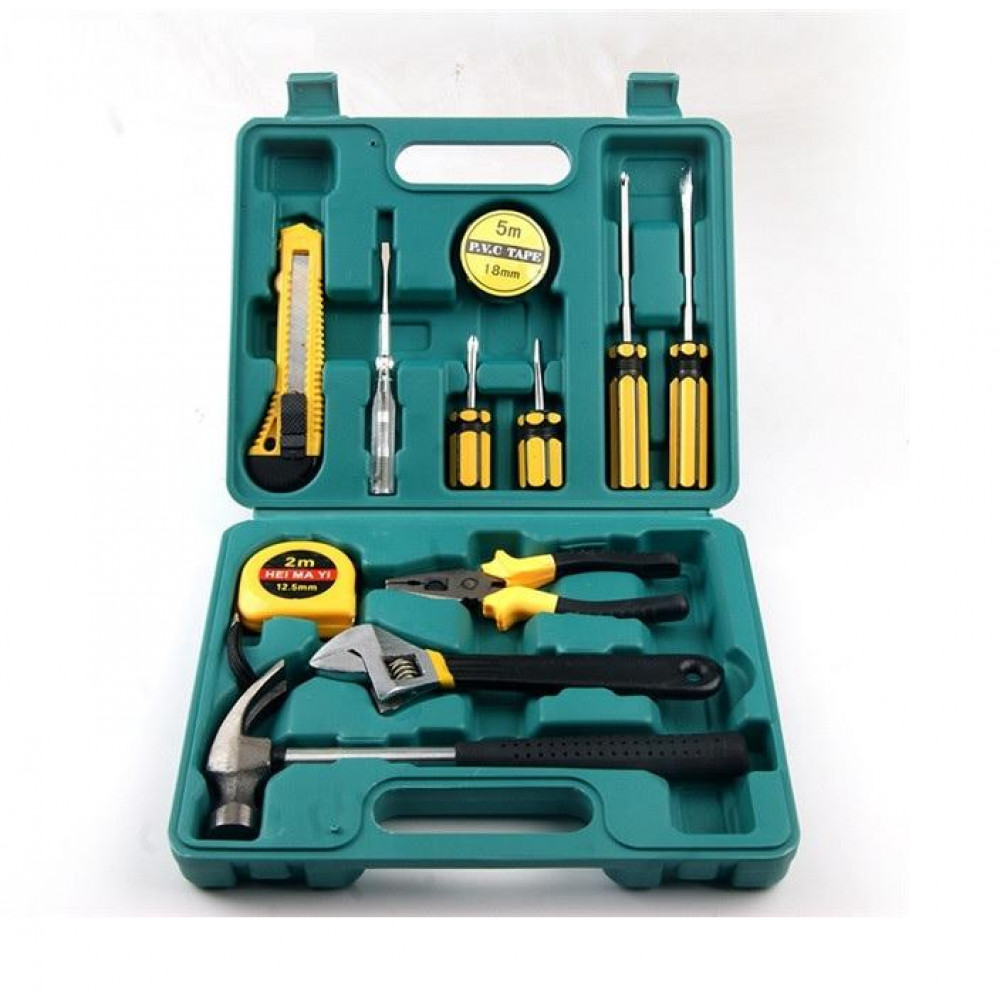 12 pcs Household Hardware Multipurpose Tool Box Set