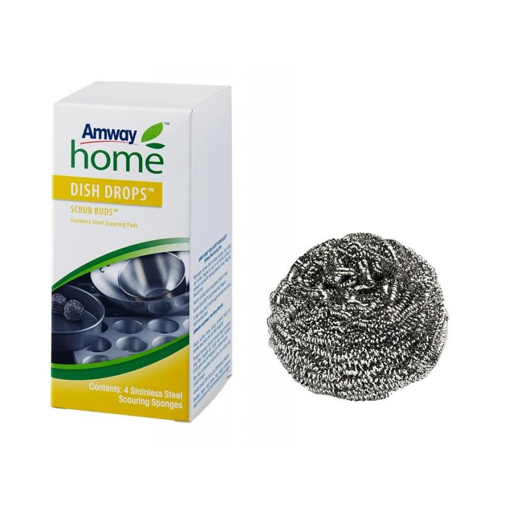 Amway DISH DROPS SCRUB BUDS Stainless Steel Scouring Pads (4pc/pk)