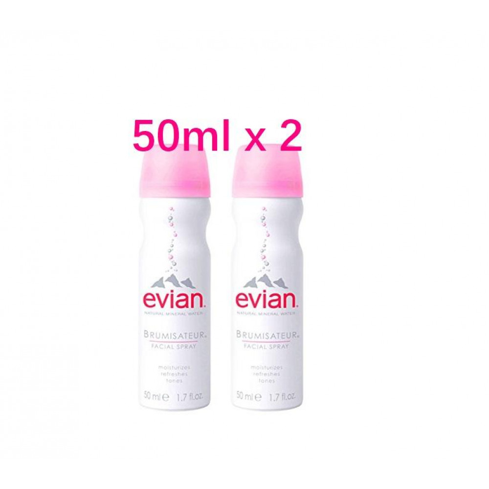Evian Facial Spray 50ml x 2 Bottles