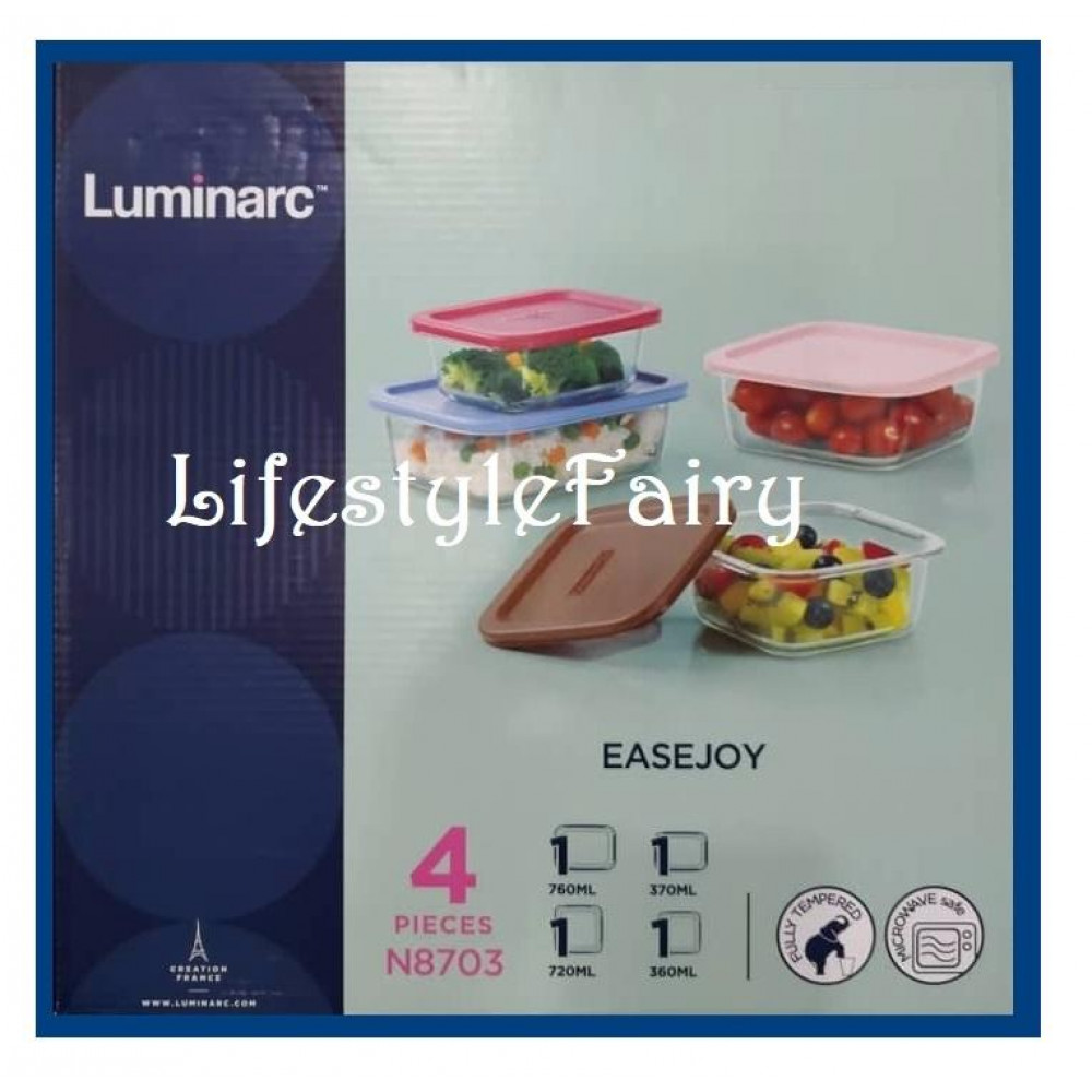 LUMINARC EASY JOY GLASS CONTAINER ( 4PCS)