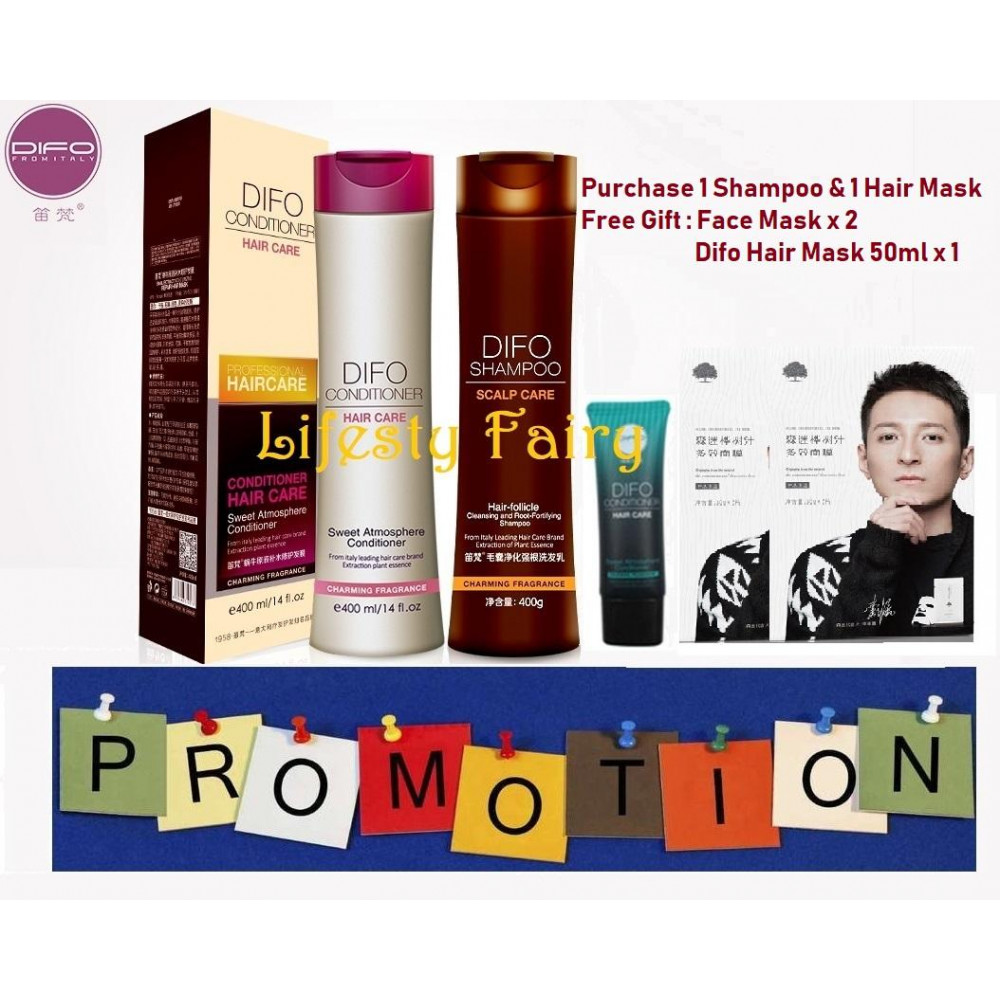 Difo Hair Care Shampoo & Conditioner (Shampoo 400ml+ Conditioner 400ml) Difo Hair Care Shampoo & Conditioner (Shampoo 400ml+ Conditioner 400ml)
