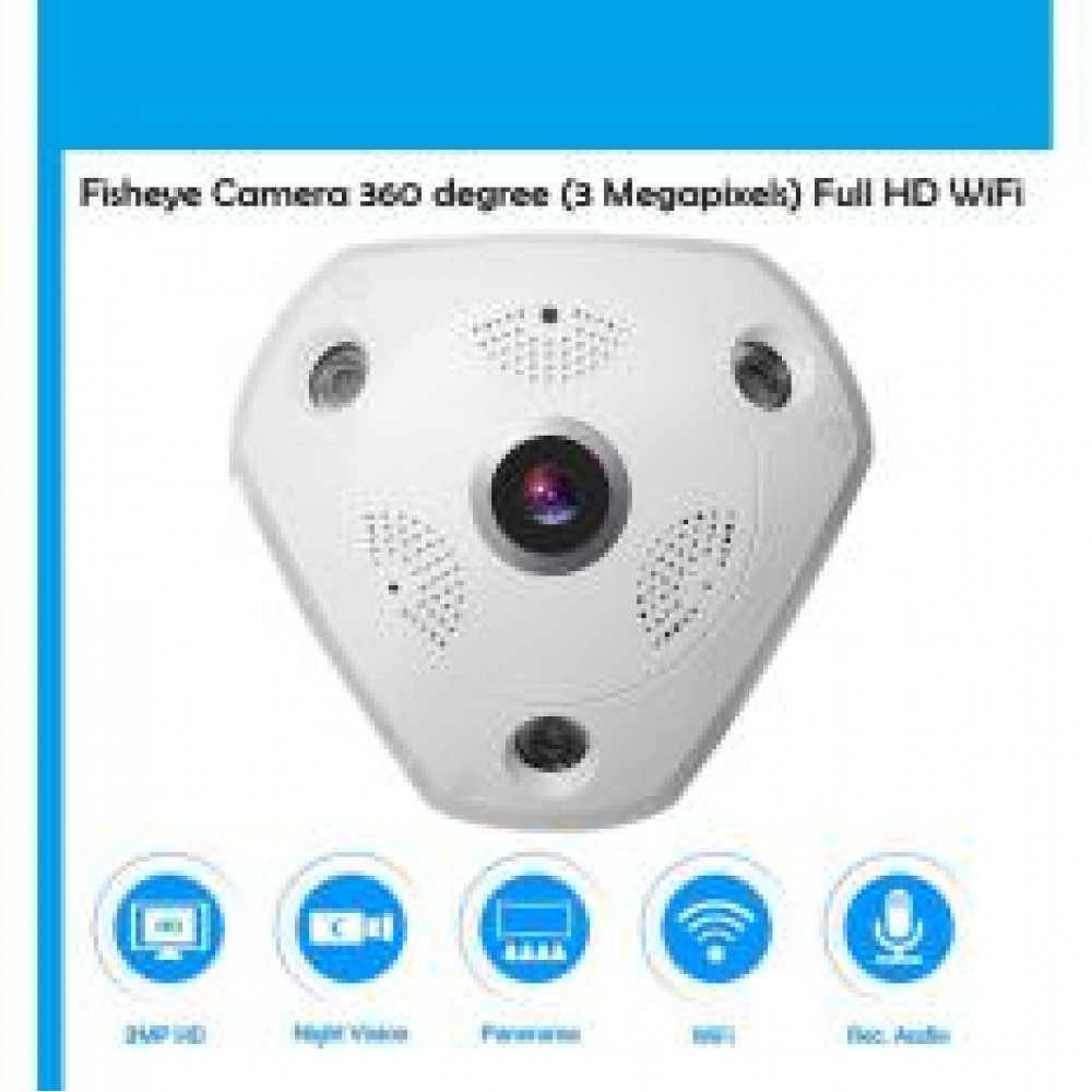 Fisheye Camera 360 degree (3 Megapixels) Full HD WiFi