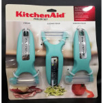 KitchenAid Classic 3-pc Handheld Peeler Set, Y-Peeler, Julienne Peeler, & Serrated Peeler, Aqua Sky