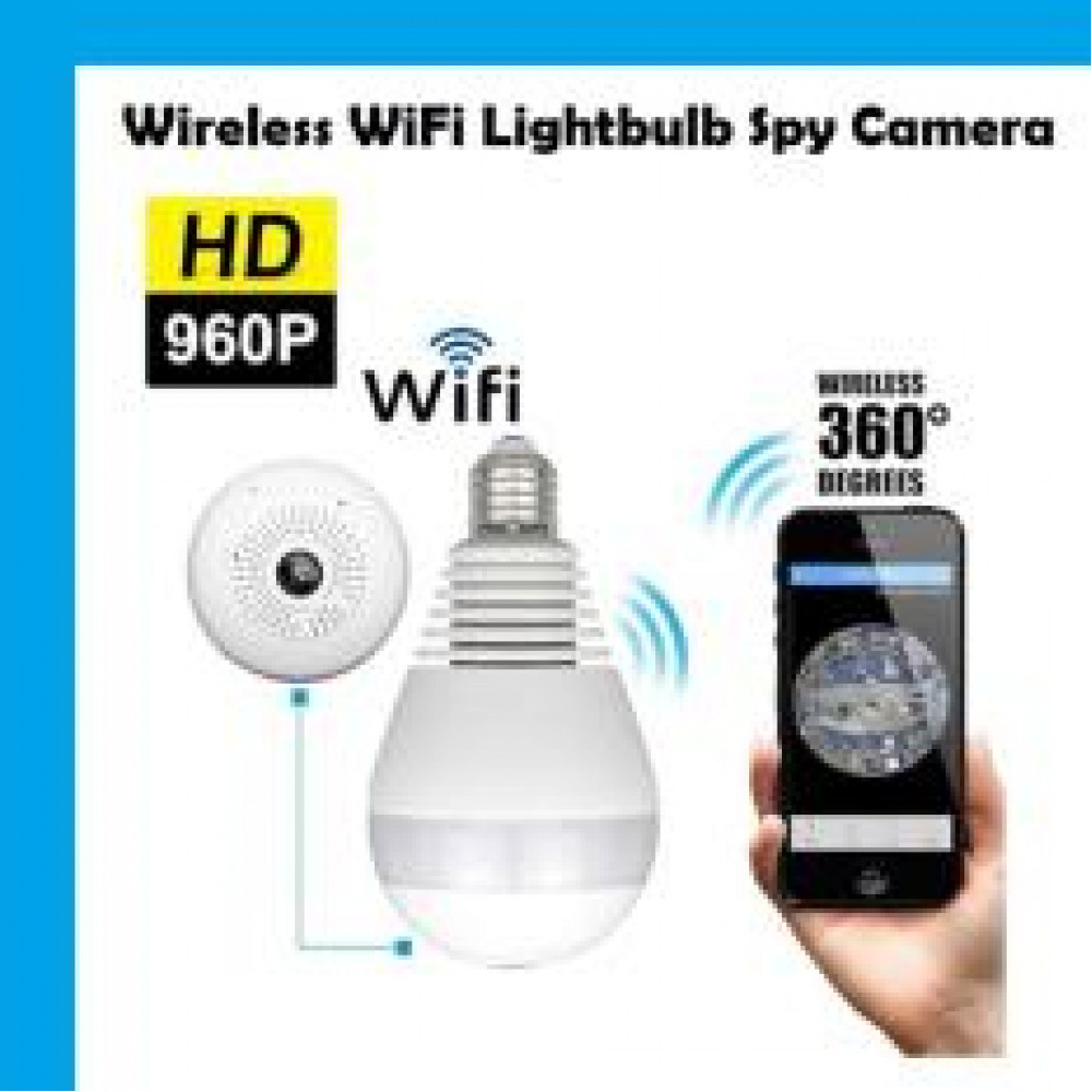 Lightbulb camera 360 degrees using WIFI. Lightbulb camera 360 degrees using WIFI.