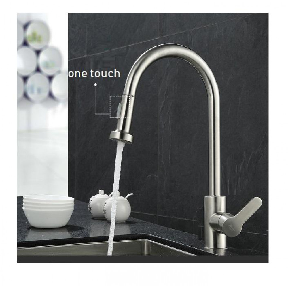 304 Stainless Steel Premier Swan Neck Pullout Kitchen Spray Tap