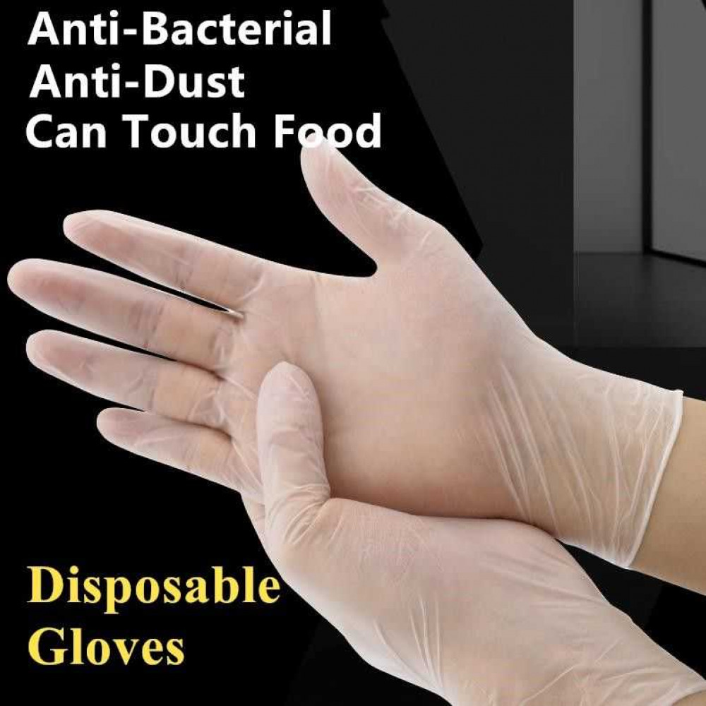 100PCS Anti-virus Colloid Film Gloves Disposable Examination Anti-static Food Grade Home Clean Sterilization Protective PVC Gloves 100PCS Anti-virus Colloid Film Gloves Disposable Examination Anti-static Food Grade Home Clean Sterilization Protective PVC Gloves
