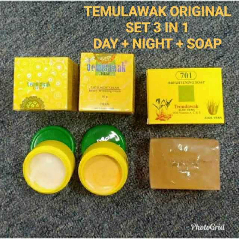Temulawak Skincare set 3in1 Day + Night + soap Temulawak Skincare set 3in1 Day + Night + soap