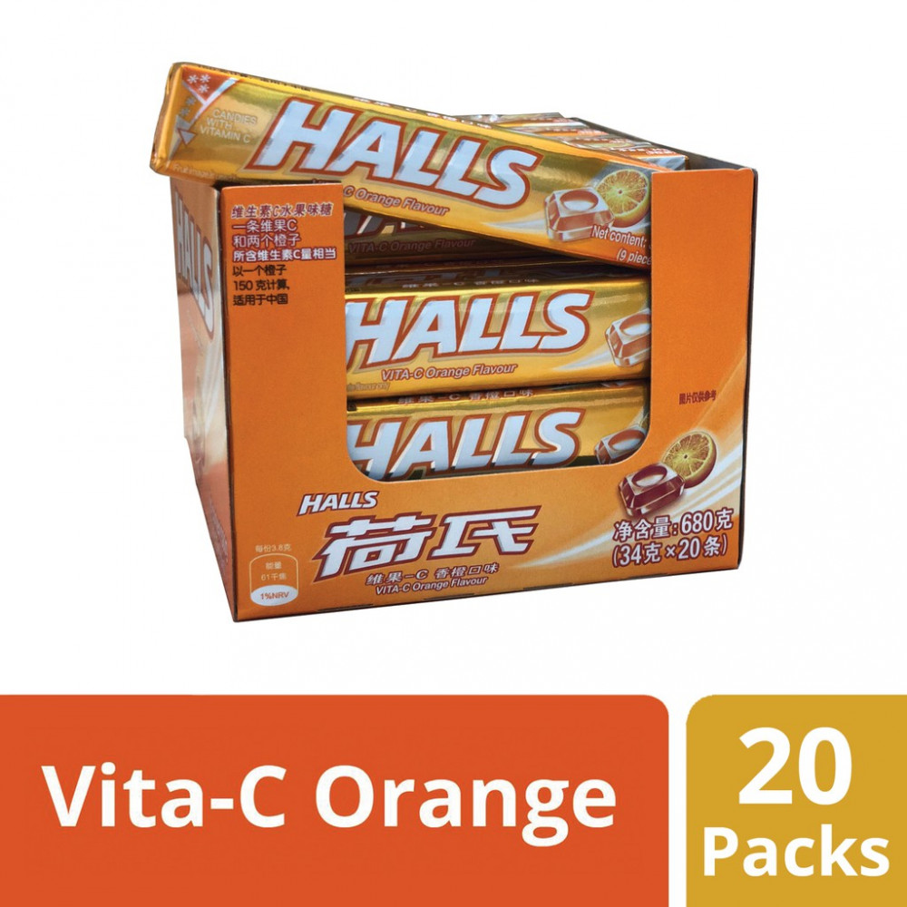 Halls Vita-C Stick Candy - Orange Mint (34g x 20) Halls Vita-C Stick Candy - Orange Mint (34g x 20)
