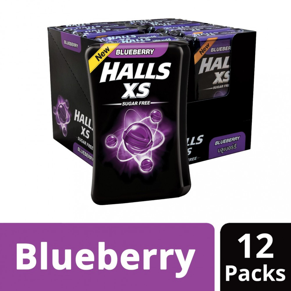 Halls XS Sugar Free Candy - Blueberry (25's x 12) Halls XS Sugar Free Candy - Blueberry (25's x 12)