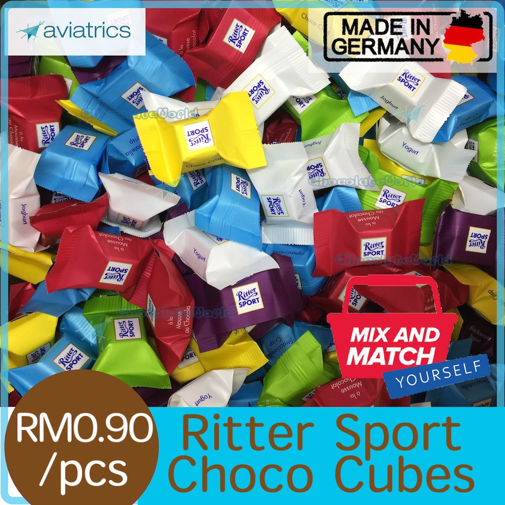 Mix & Match Ritter Sport Choco Cubes Assorted 1PC 8g (Made in Germany) Mix & Match Ritter Sport Choco Cubes Assorted 1PC 8g (Made in Germany)