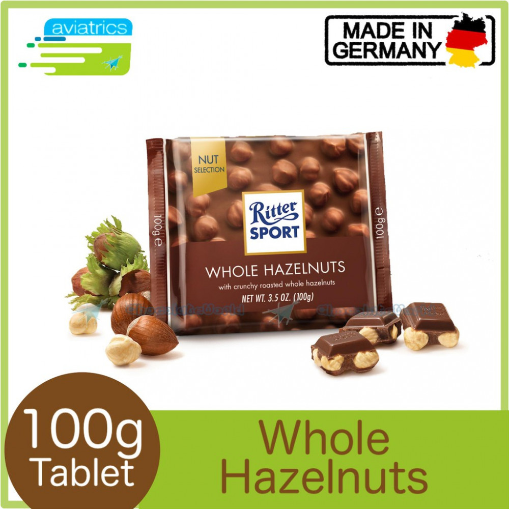 Ritter Sport Whole Hazelnut Chocolate Bar 100g (Made in Germany) Ritter Sport Whole Hazelnut Chocolate Bar 100g (Made in Germany)