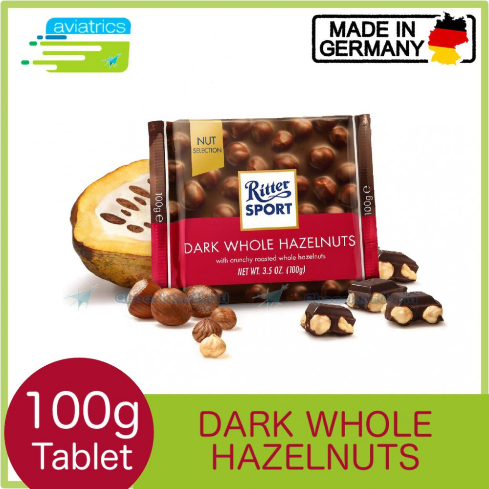 Ritter Sport Dark Whole Hazelnut Chocolate Bar 100g (Made in Germany) Ritter Sport Dark Whole Hazelnut Chocolate Bar 100g (Made in Germany)