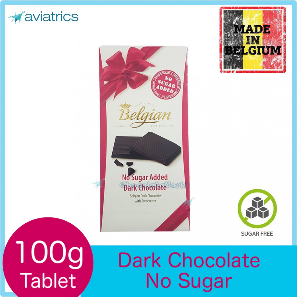 The Belgian Dark Chocolate NO SUGAR 100g (Made in Belgium) The Belgian Dark Chocolate NO SUGAR 100g (Made in Belgium)