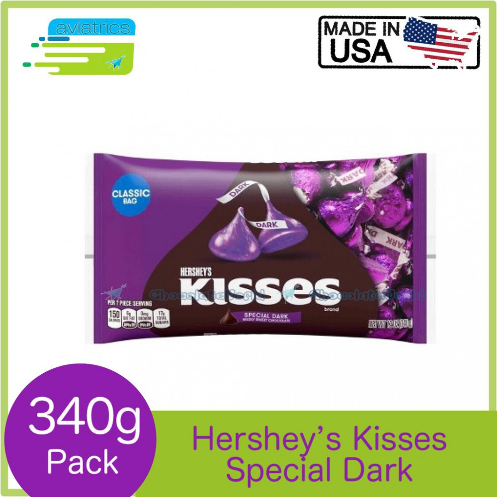 Hershey's Kisses Special Dark Classic Bag 340g (Made in USA) Hershey's Kisses Special Dark Classic Bag 340g (Made in USA)