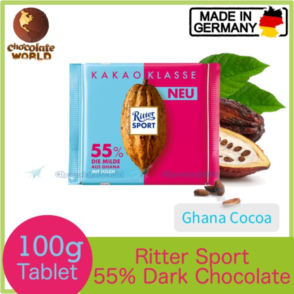 Ritter Sport 55% Smooth Dark Chocolate Bar Ghana Cacao 100g (Made in Germany) Ritter Sport 55% Smooth Dark Chocolate Bar Ghana Cacao 100g (Made in Germany)
