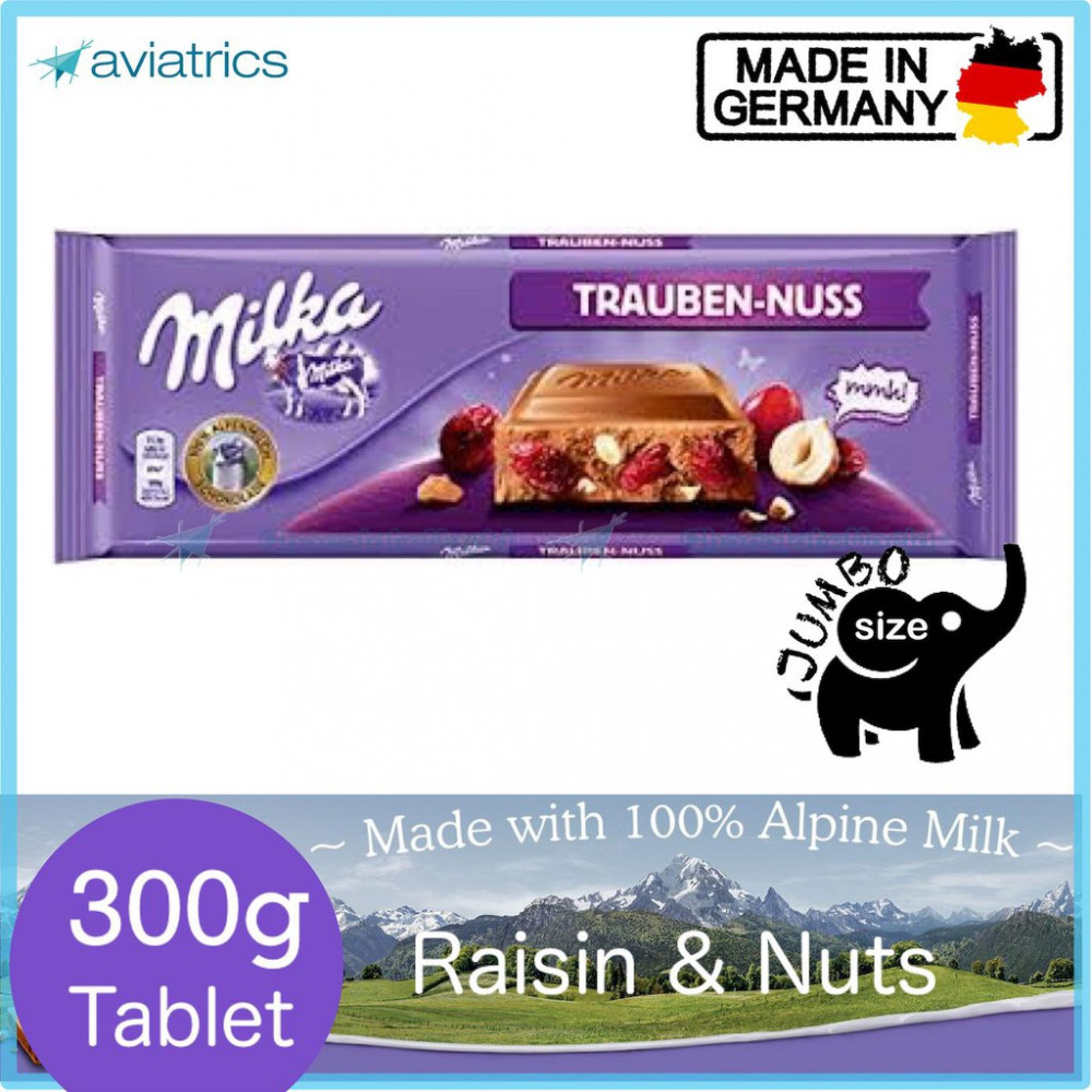 Milka Raisin Nuts Alpine Milk Chocolate 300g (Made in Germany) Milka Raisin Nuts Alpine Milk Chocolate 300g (Made in Germany)